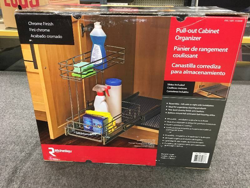 lot 278 image: Richelieu Pull- Out Cabinet Organizer, Retail $19.99
