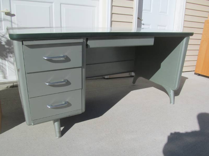 vintage metal office desk
