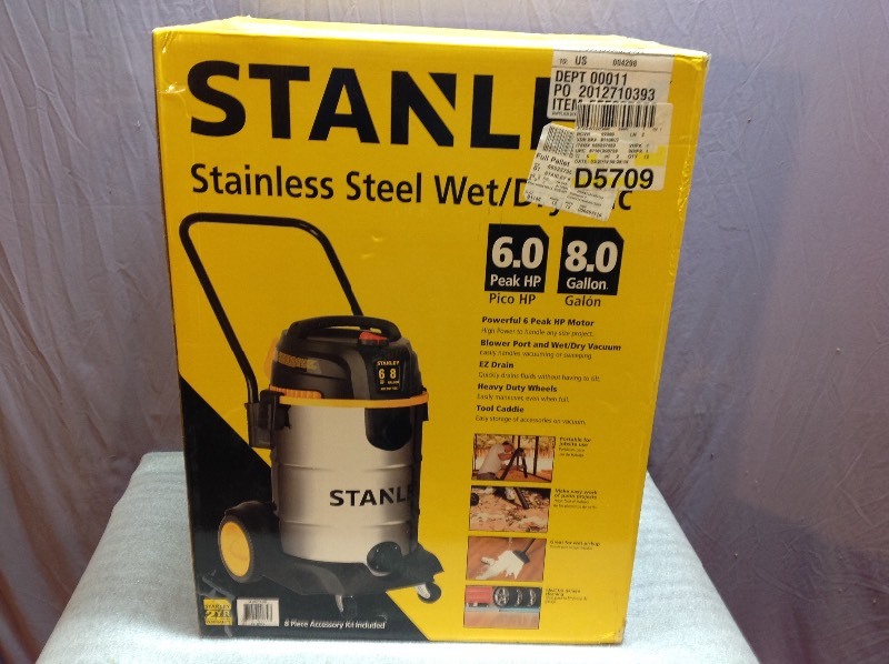lot 9 image: New Stanley Steel WetDry Vac