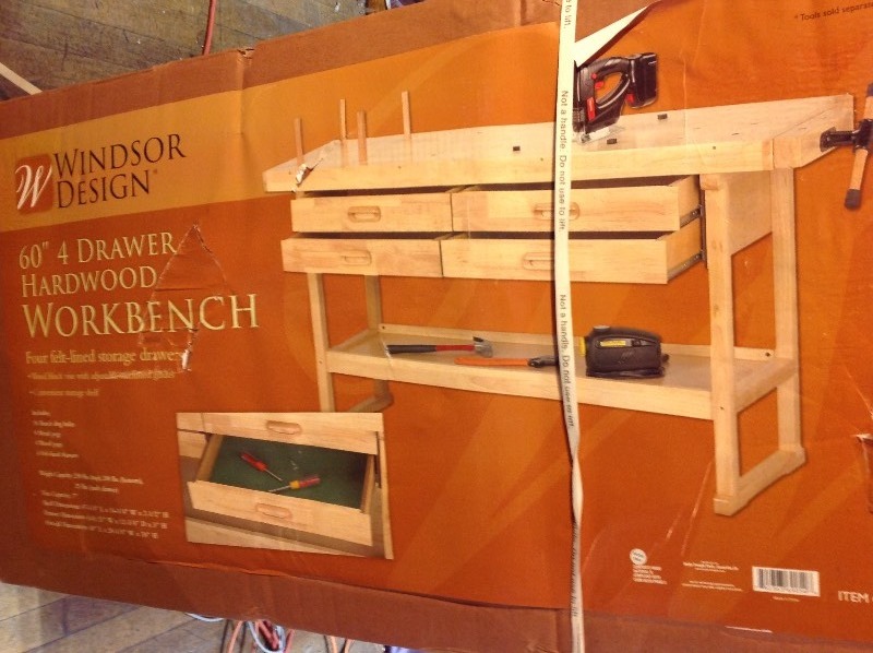 lot 24 image: New 60 4 Drawer Hardwood Workbench