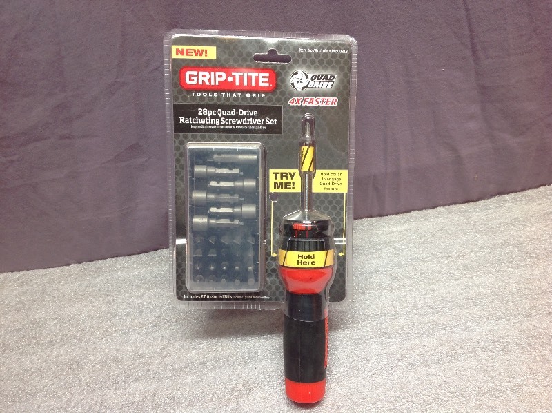 lot 36 image: New GripTite Ratcheting Screwdriver Set