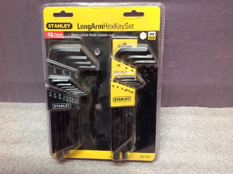 lot 82 image: New Stanley Long Arm Hex Key Set