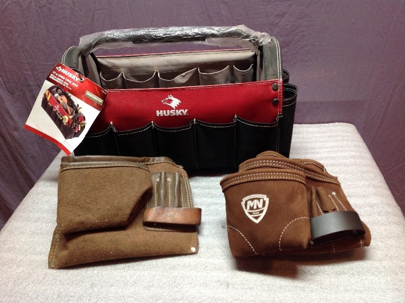 lot 90 image: Husky Tool Bag & Tool Pouches