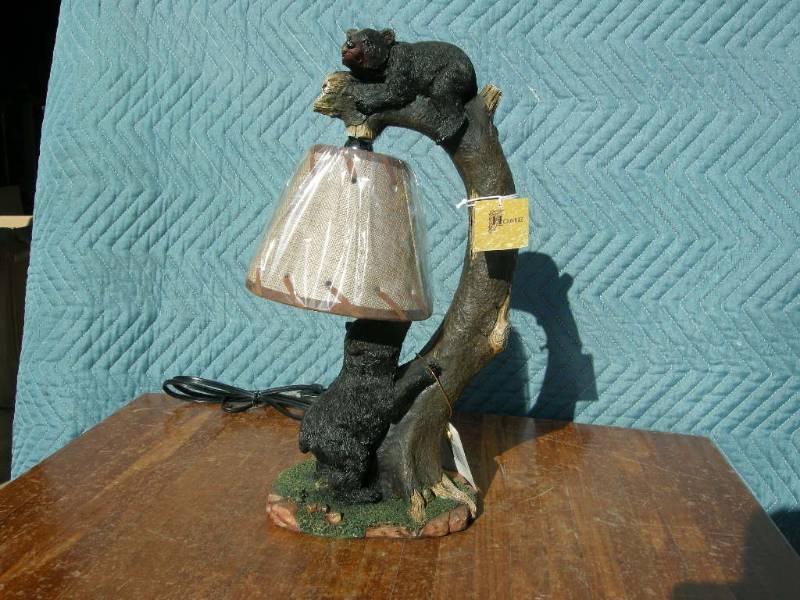 lot 49 image: Bear Tree Table Lamp
