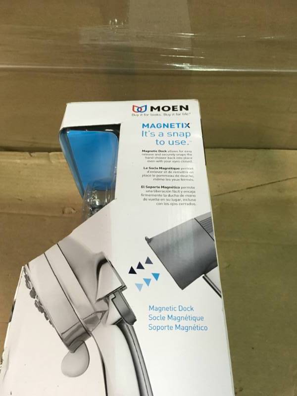 Moen Magnetix Attract Shower Head in Chrome with Magnetic Dock, 6 setting shower Head