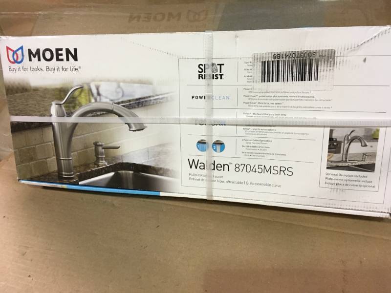 MOEN Walden Single-Handle Pull-Out Sprayer Kitchen Faucet with Reflex and Power Clean in Spot Resist Stainless