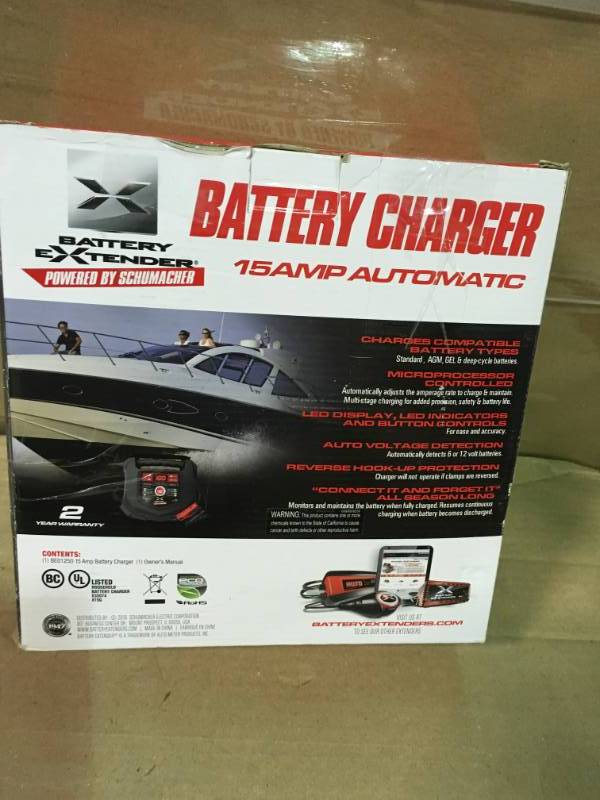 Schumacher Battery Extender 6-Volt or 12-Volt, 15 Amp Battery Charger