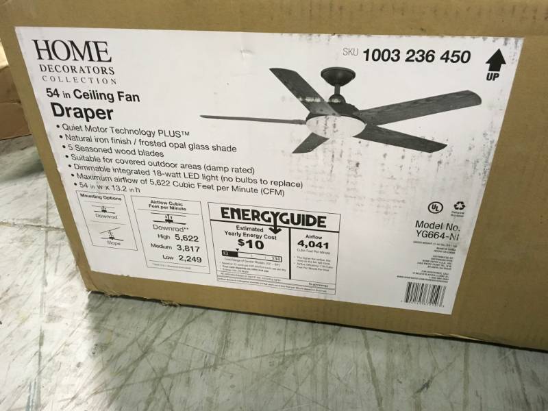 Home Decorators Collection Draper 54 in. LED Outdoor Natural Iron Ceiling Fan with Remote Control