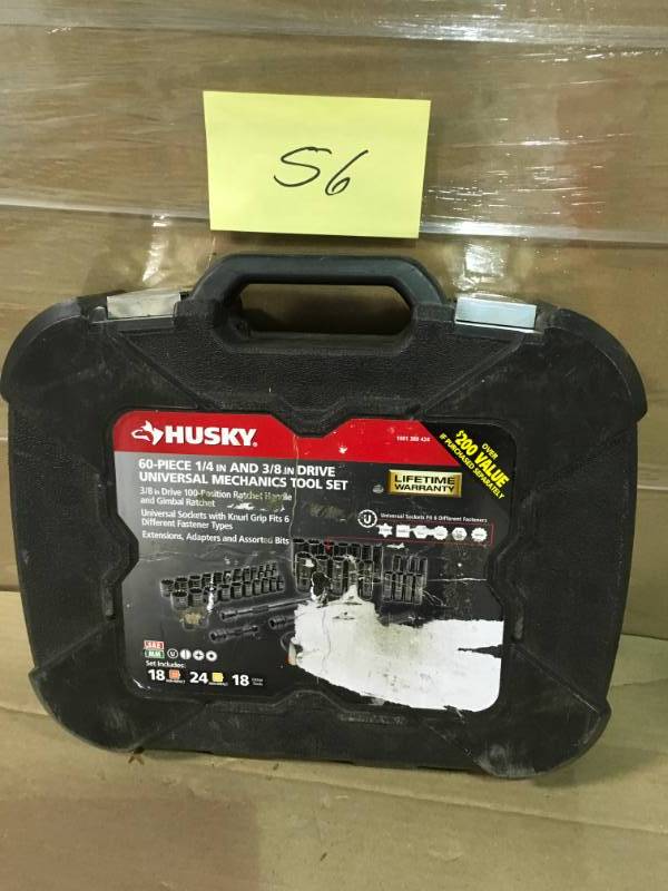 Husky 38 in. Drive 100-Position Universal SAE and Metric Mechanics Tool Set (60-Piece)