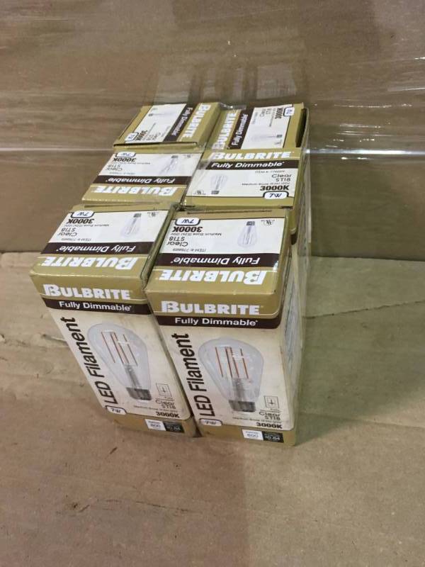Bulbrite 776669 Pack of (5) 7 Watt Vintage Edison Dimmable ST18 Medium (E26) LED
