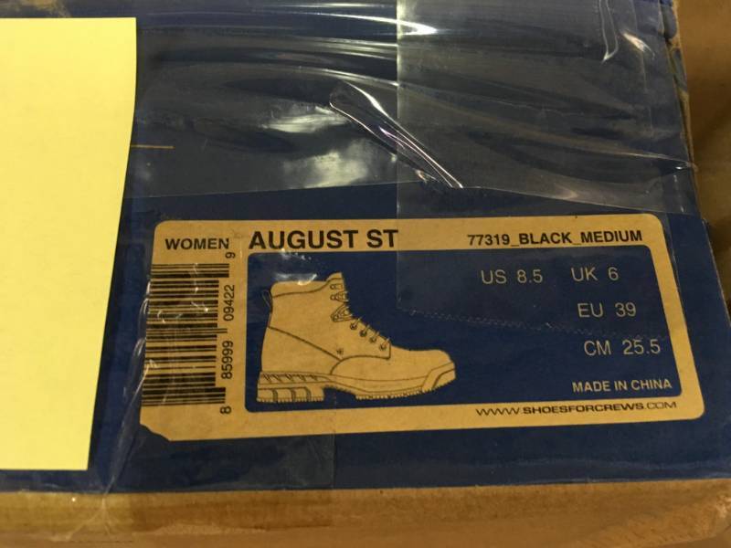 Shoes For Crews August ST Womens Size 8.5M Black Leather Slip-Resistant Steel Toe Work Boot