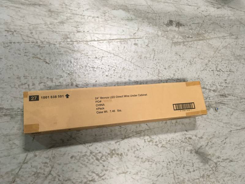 lot 37 image: (pack of 4) Commercial Electric 24 in. LED Bronze Direct Wire Under Cabinet Light- not used