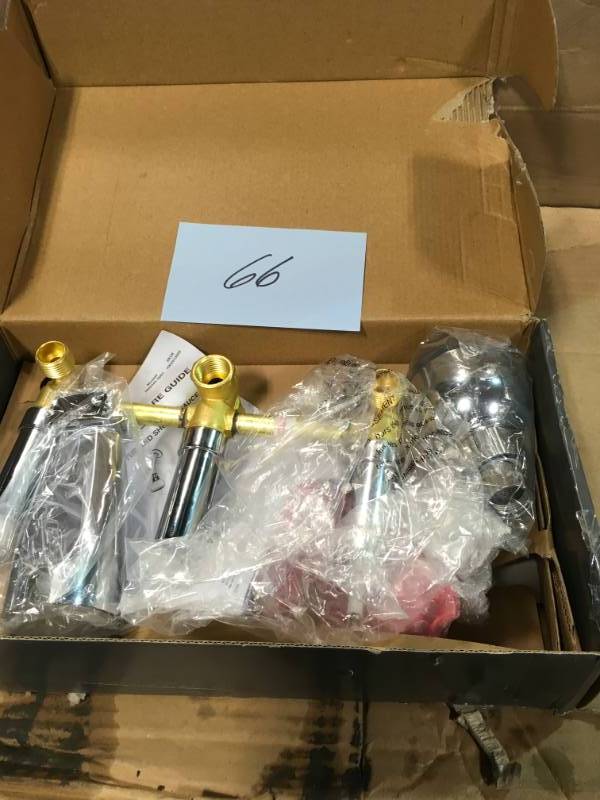 lot 66 image: Aragon 3-Handle 1-Spray Tub and Shower Faucet in Chrome (Valve Included)- good condition