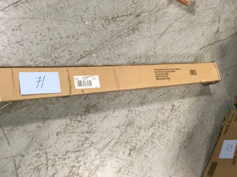 lot 71 image: Home Decorators Collection Cut-to-Size Driftwood Cordless Light-Filtering UV Protection Bamboo Shades 72 in. W x 72 in. L- not used