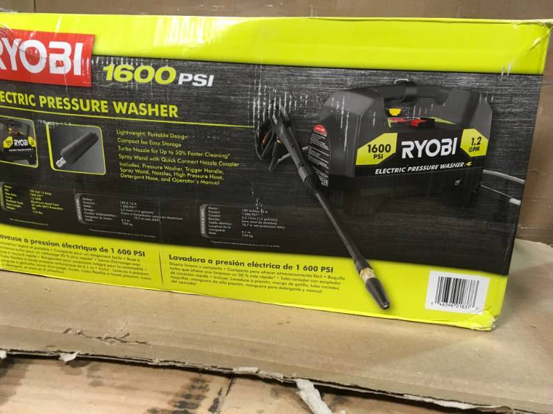 lot 85 image: RYOBI 1,600 PSI 1.2 GPM Electric Pressure Washer- good condition