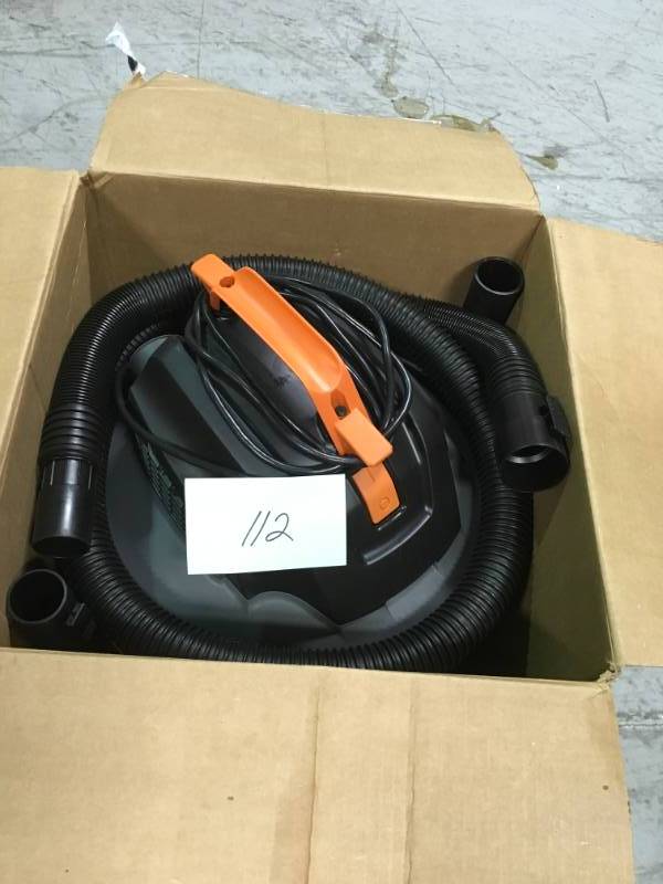 lot 112 image: 6 Gal. 3.5-Peak HP NXT WetDry Vac- good condition