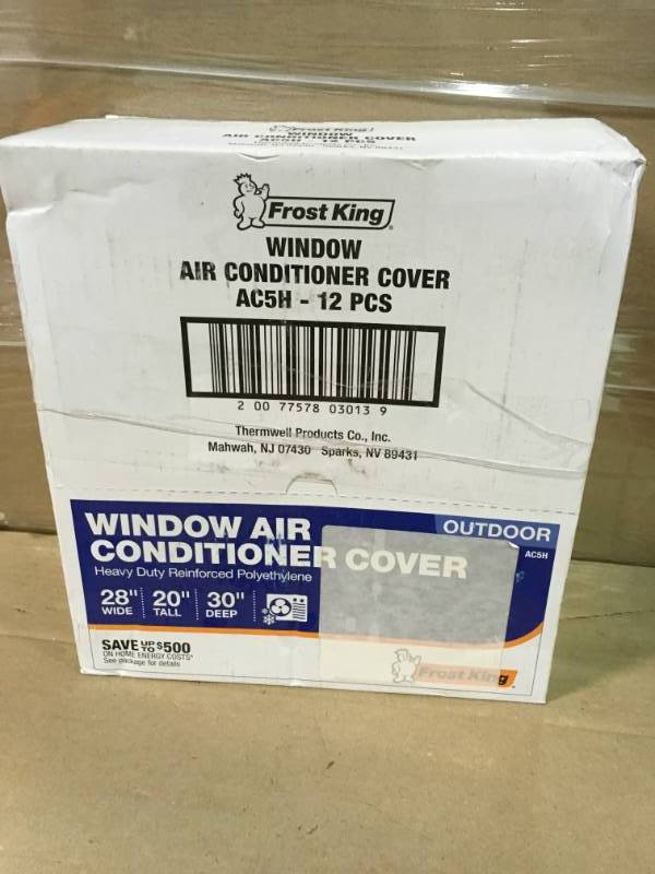 lot 139 image: (Case of 12) Frost King EO 20 in. x 28 in. x 30 in. Outside Ex-Large Outdoor Window Air Conditioner Cover- new