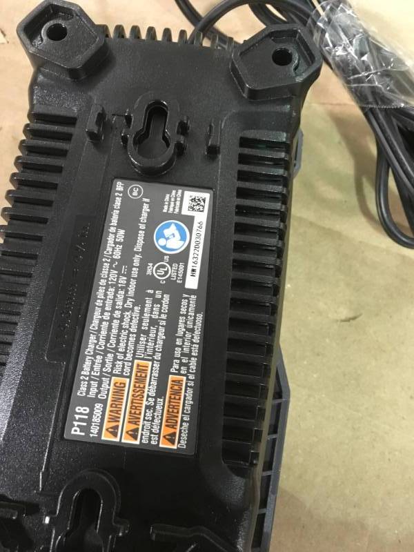 lot 146 image: Ryobi P118 Lithium Ion Dual Chemistry Battery Charger for One 18 Volt Batteries (Battery Not Included  Charger Only)- good condition
