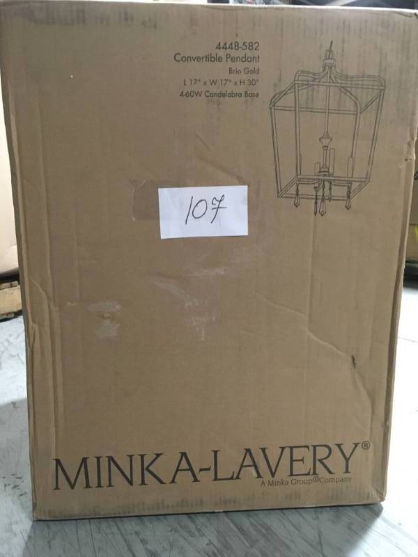 lot 107 image: Minka Lavery Laurel Estate 4-Light Brio Gold Pendant