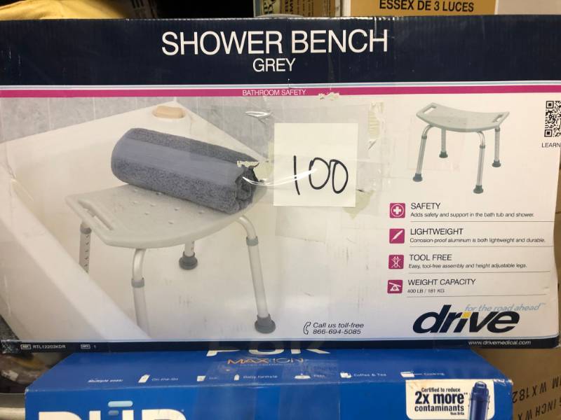 lot 100 image: Drive Grey Bathroom Safety Shower Tub Bench Chair