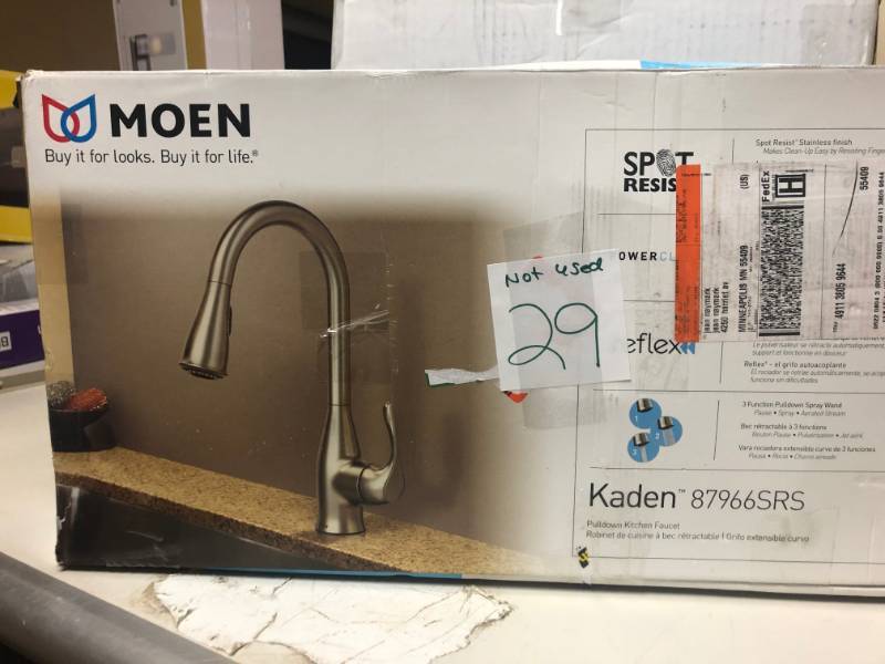 lot 29 image: MOEN Kaden Single-Handle Pull-Down Sprayer Kitchen Faucet with Reflex and Power Clean in Spot Resist Stainless