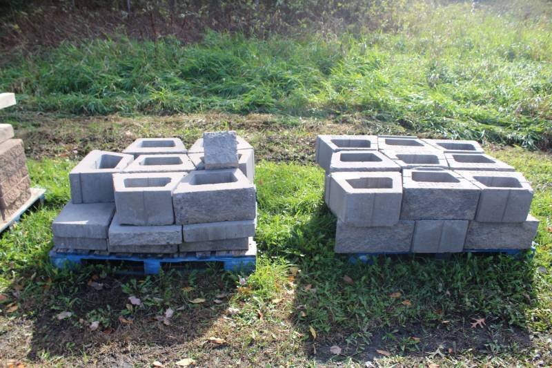 lot 214 image: Lot of (47) Concrete Blocks and Slabs