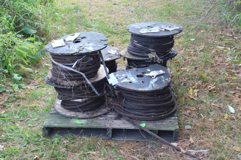 lot 223 image: Lot of (6) Spools Wire Rope Cable