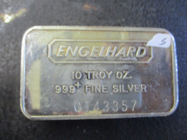 lot 5 image: 10 oz Engelhard Vintage .999 silver bar
