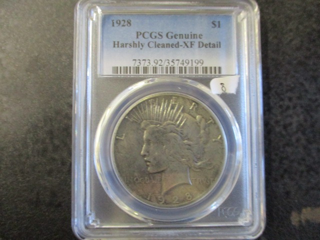 lot 8 image: 1928 Peace Dollar Key Date PCGS XF Details
