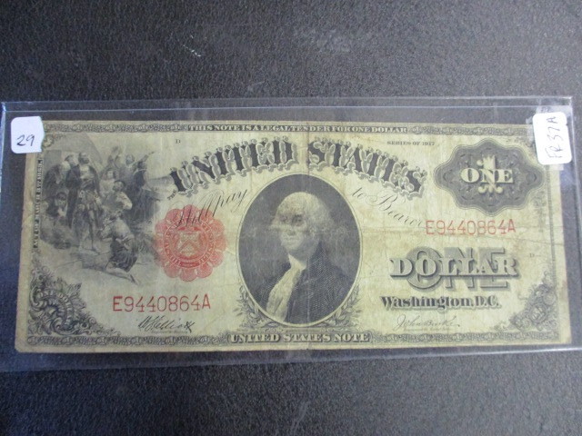 lot 29 image: Series of 1917 United States $1 Currency Note