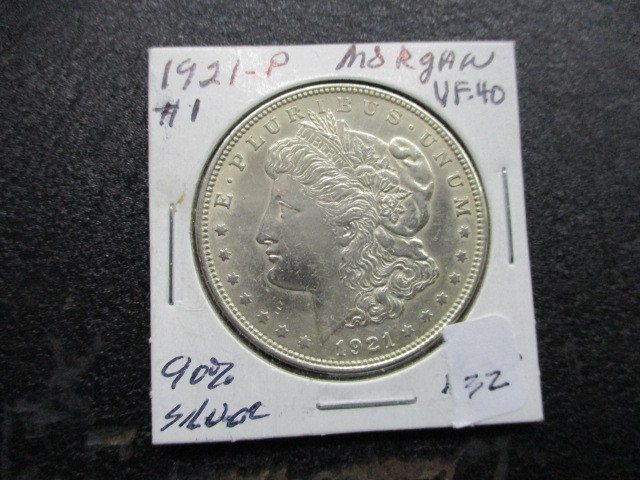 lot 32 image: 1921 Morgan Silver Dollar- VF-40