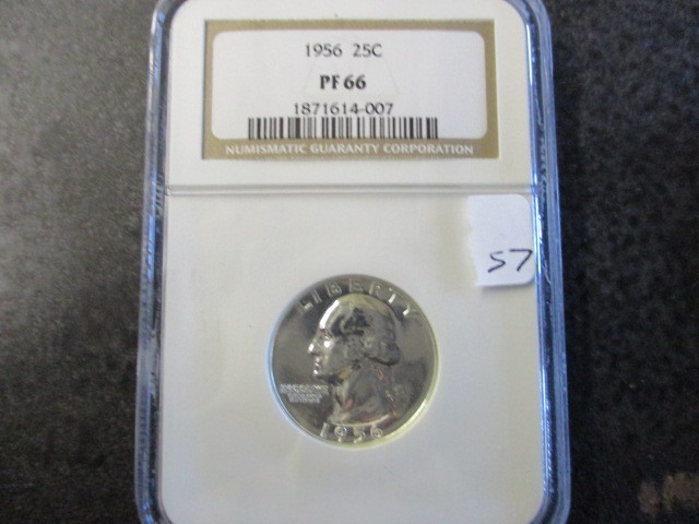 lot 57 image: 1956 NGC PF66 Silver Washington Quarter