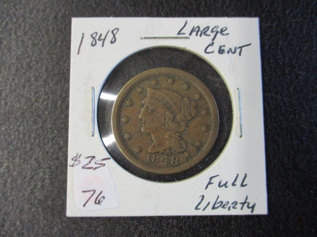 lot 76 image: 1848 Large Cent with Full Liberty