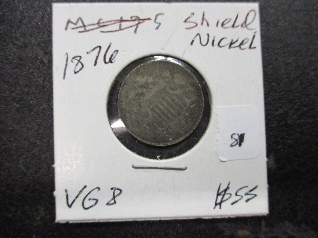 lot 81 image: 1876 VG Shield Nickel