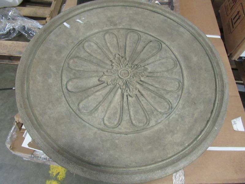 lot 183 image: MIXED WHOLESALE PALLET OF MISCELLANEOUS BUILDING MATERIALS FROM RETAIL STORE REMODEL MIXED WHOLESALE PALLET OF MISCELLANEOUS BUILDING MATERIALS FROM RETAIL STORE REMODEL - BIRD BATH DISH, GRILL ITEMS, UMBRELLA AND SHOWER ITEMS.