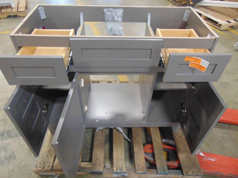 lot 38 image: Vanity Cabinet 42.50 in. W x 18.75 in. D Bath Vanity in Taupe Gray - Cabinet Only