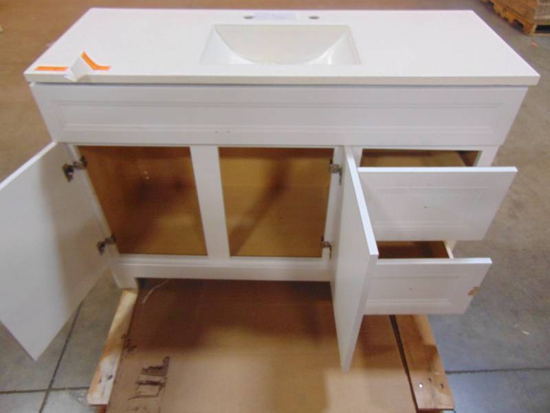 lot 67 image: Home Decorators Collection Sedgewood 48-12 in. W Bath Vanity in White Cabinet Only PPLNKWHT48D