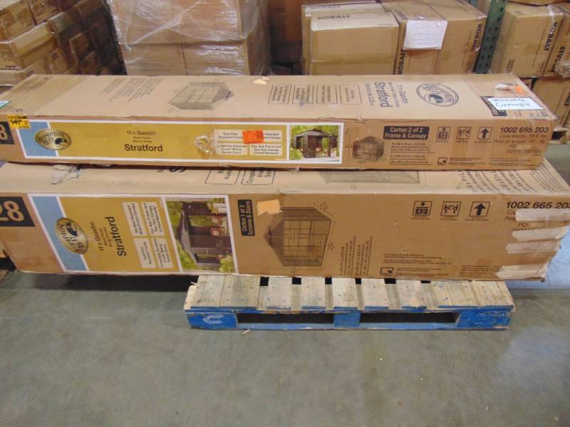 lot 79 image: Hampton Bay 11 ft. x 11 ft. Aluminum Full Screen Sliding Door Gazebo FSC17008