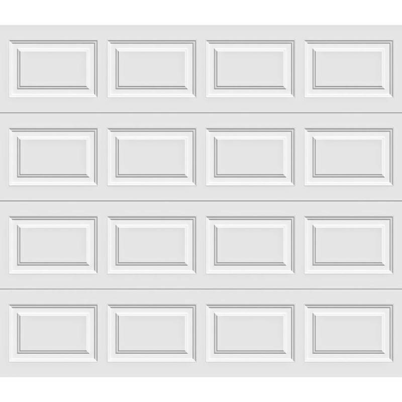 lot 264 image: Clopay Premium Series 8 ft. x 7 ft. 6.5 R-Value Insulated White Garage Door - New in Box.