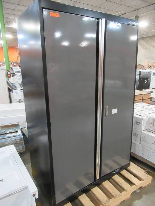 lot 209 image: Husky 72 H x 48 W x 24 D Steel Garage Floor Cabinet - Dented
