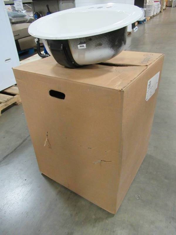 lot 220 image: BOOTZ INDUSTRIES Azalea Oval Drop In Lavatory Sink 20 X 17 In White - 6 Pack.