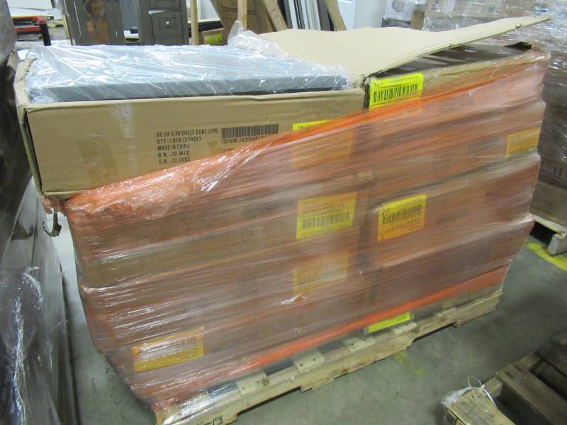 lot 248 image: RETAIL DISPLAY SHELVING IN GRAY. 10 Cases, Each Case Contains (2) 24 X 30 Shelves.