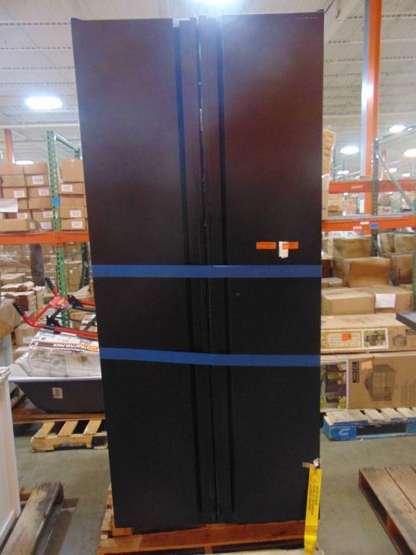 lot 89 image: Heavy Duty 92 in. W x 81 in. H x 24 in. D Steel Garage Cabinet Set in Black (4-Piece)