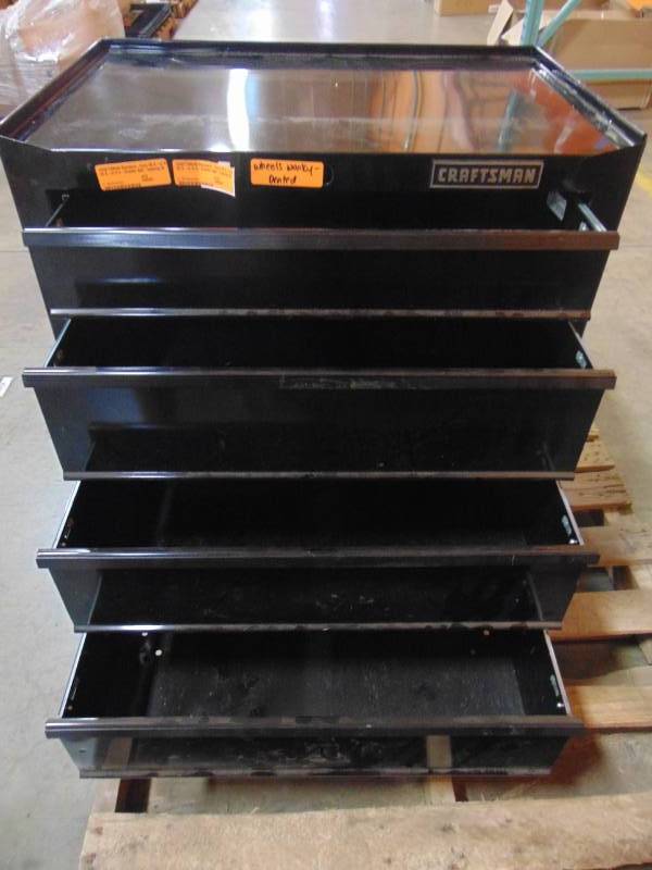 lot 107 image: CRAFTSMAN Standard-Duty 26.5-in W x 32.5-in H 4-Drawer Ball-bearing Steel Tool Cabinet (Black) CMST227411BK