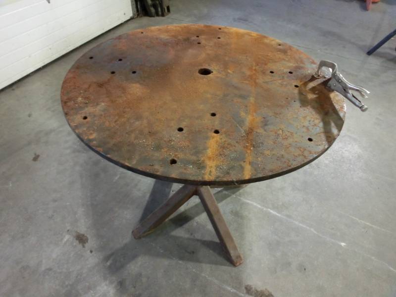lot 301 image: Custom made metal welding table