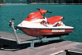 lot 285 image: Jet rail galvanized pwc lift (Seadoo not included)