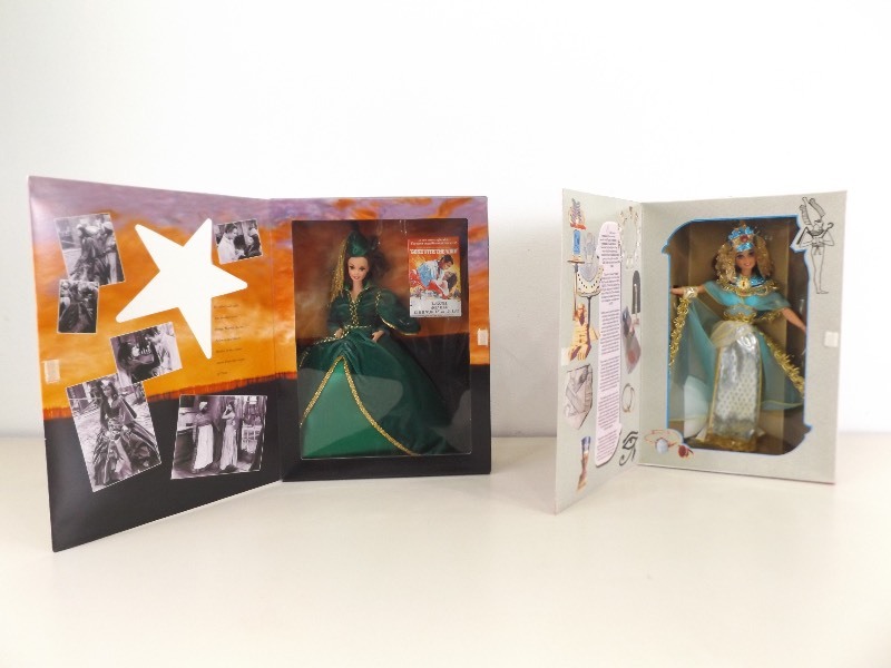 lot 11 image: 2 Collectible Hollywood Legends Scarlett OHara, and Egyptian Queen Barbies