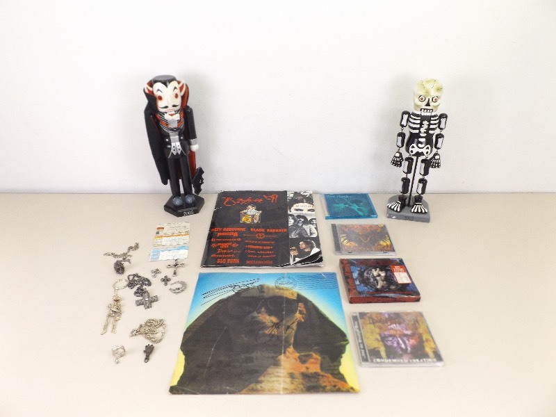 lot 19 image: Lot of Heavy Metal Collectibles, Autographs, Jewelry, etc.