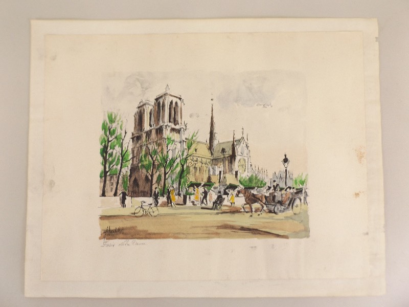 lot 24 image: Original Unframed Franz Herbelot Watercolor