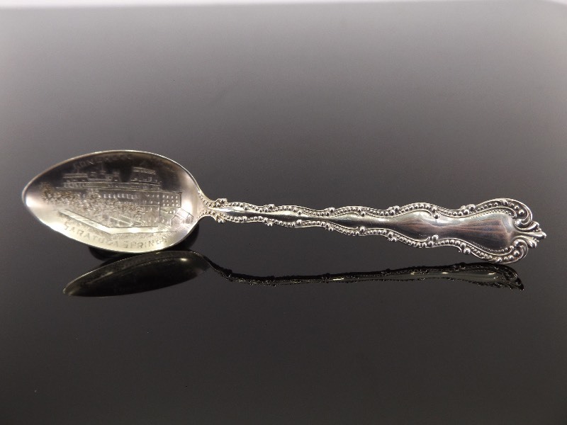 lot 77 image: Antique .925 Sterling Silver Congress Hall Sarasota Springs Souvenir Spoon